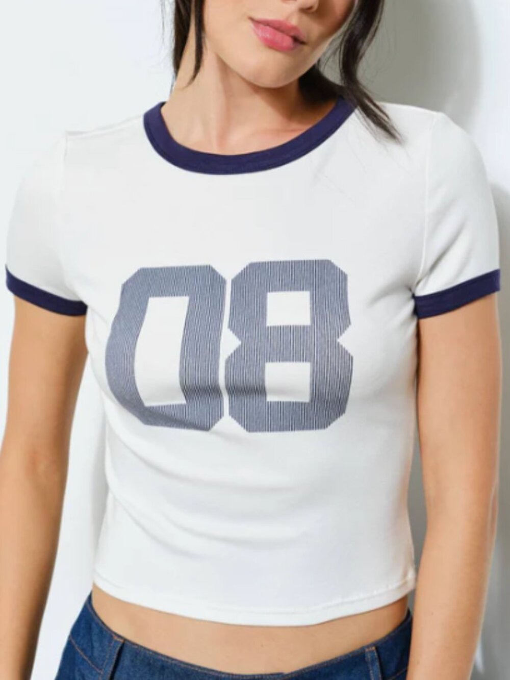08 Number Graphic Tee - Ivory